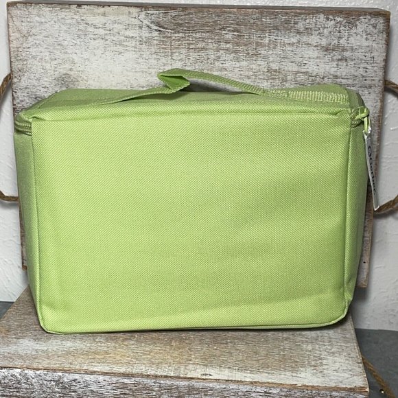 VTG Gerber Cooler Insulated Baby Food Bottle Zipper Bag Solid GREEN 9x3.5" NEW - Picture 1 of 11